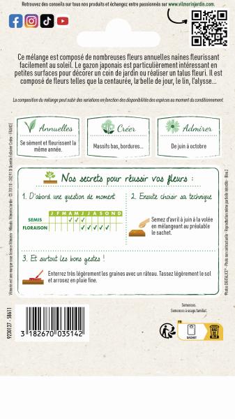 Mélanges de fleurs - Gazon Japonais - 4 m² - Mélange de fleurs - MEDIA_PACKAGING_VERSO